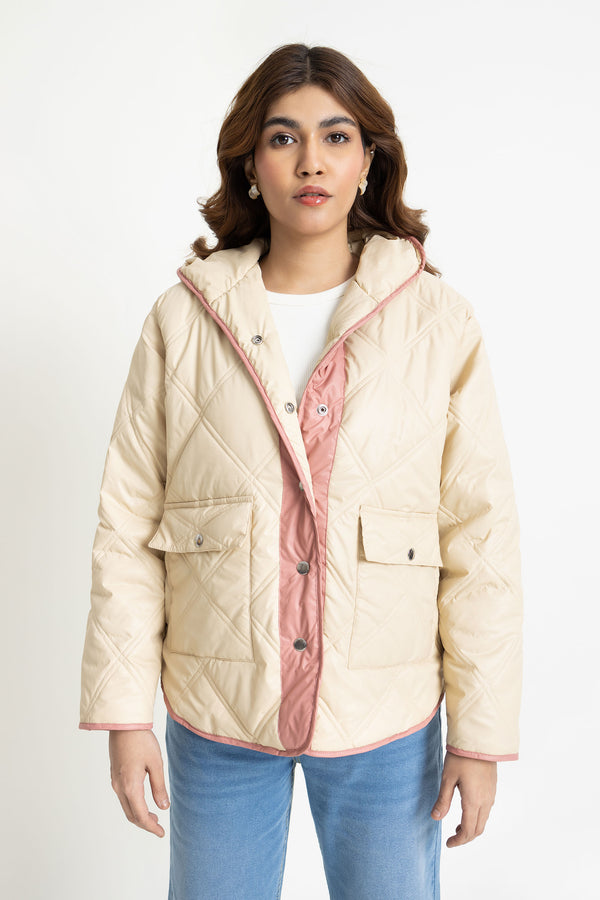 The Khaki Boxy Puffer Jacket