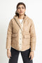 The khaki Boxy Puffer Jacket