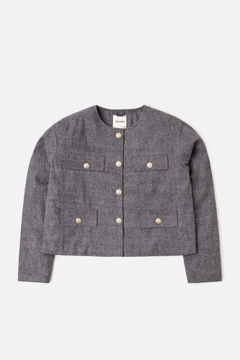 The Boxy Crop Charcoal Jacket