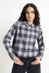 The Grey Boxy Crop Check Shirt