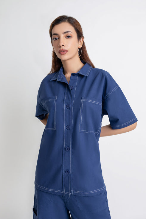 The Blue Drop Shoulder Shirt