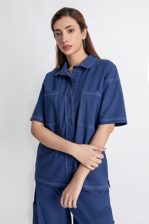 The Blue Drop Shoulder Shirt