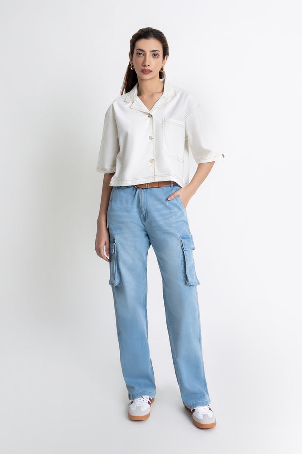 The White Boxy Crop Top