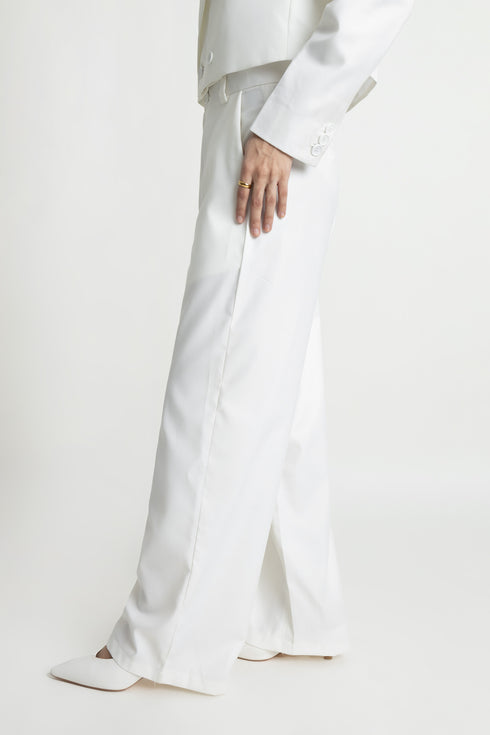 The White Straight Fit Pants
