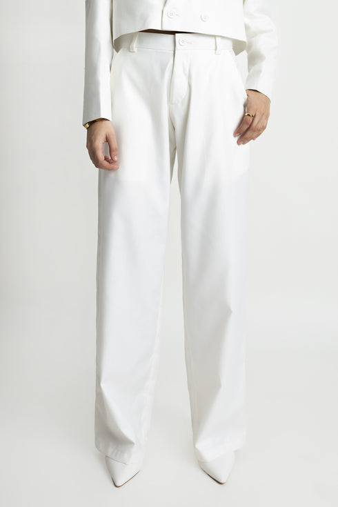 The White Straight Fit Pants