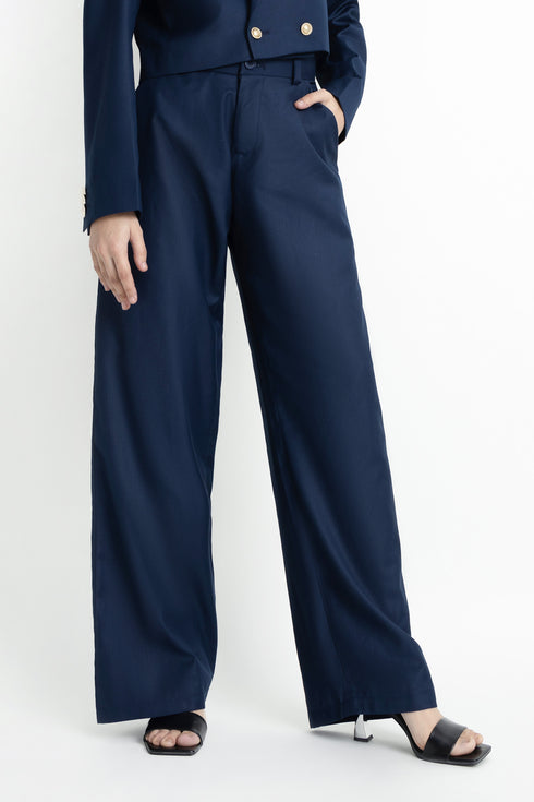 The Navy Straight Fit Pants