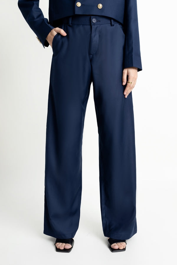 The Navy Straight Fit Pants