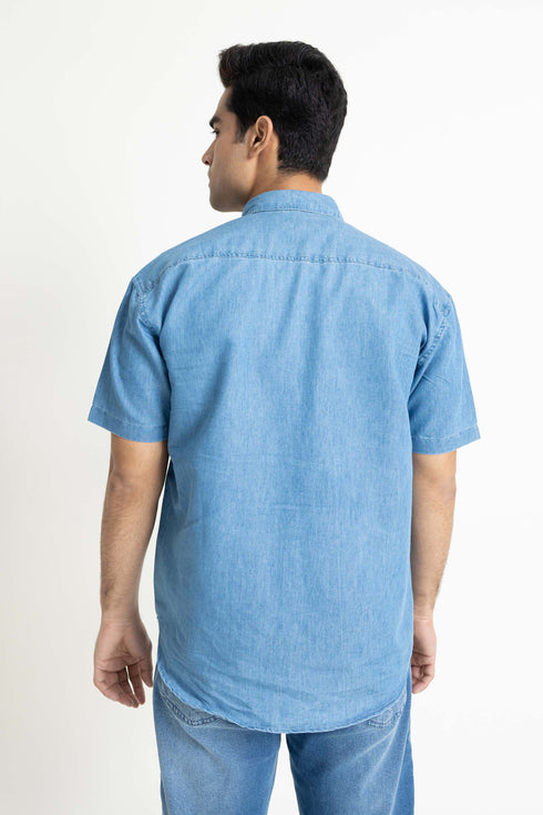 The Mid Wash Oversized Denim Shirt