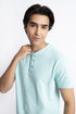 The Opal Blue Regular Fit Henley