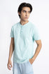 The Opal Blue Regular Fit Henley