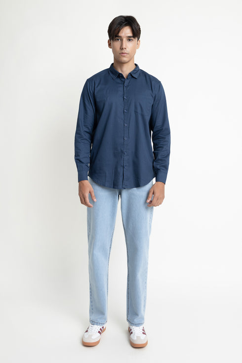 The Navy Blue Regular Fit Shirt