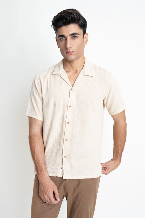The Khaki Classic Fit Cuban Collar Shirt