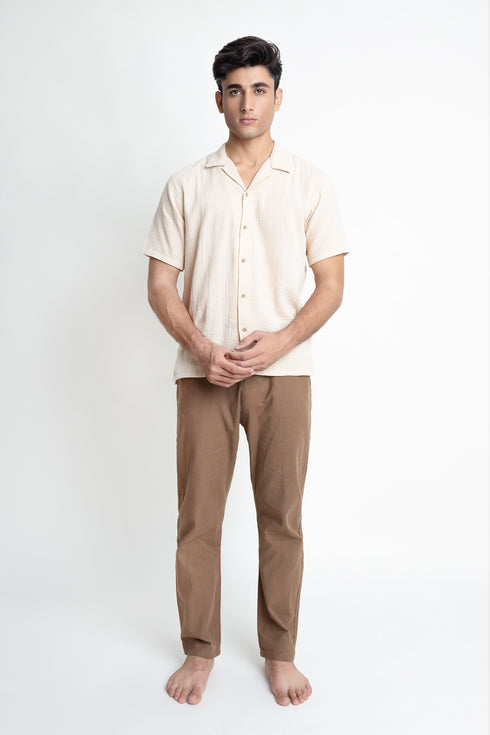 The Khaki Classic Fit Cuban Collar Shirt
