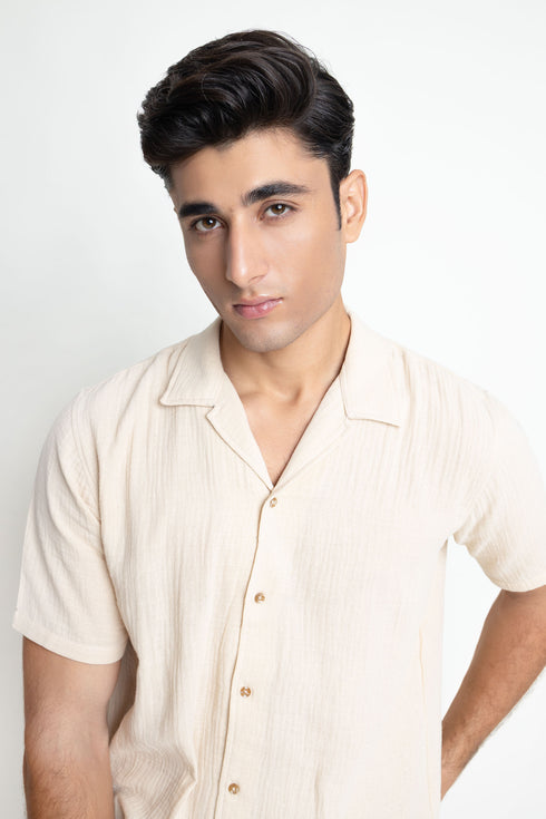 The Khaki Classic Fit Cuban Collar Shirt