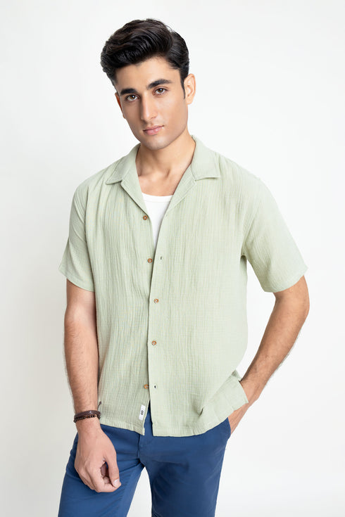 The Olive Classic Fit Cuban Collar Shirt