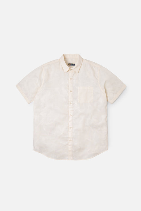 The Beige Classic Fit Cuban Collar Shirt