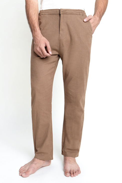 The Cedarwood Brown Tapper Fit Trousers
