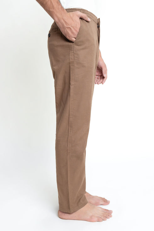 The Cedarwood Brown Tapper Fit Trousers