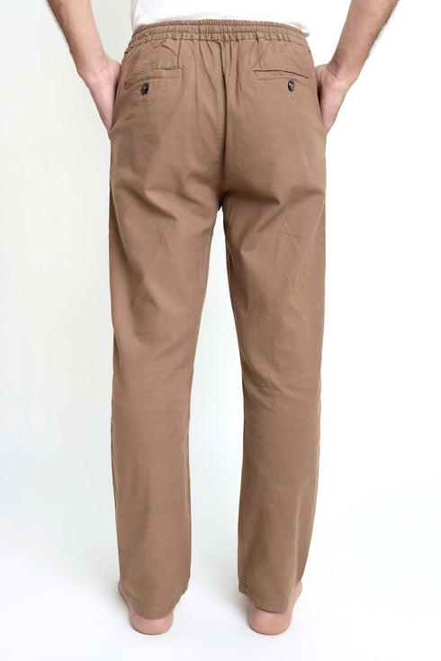 The Cedarwood Brown Tapper Fit Trousers