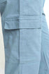The Smokey Blue Loose Fit Linen Cargos