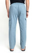 The Smokey Blue Loose Fit Linen Cargos