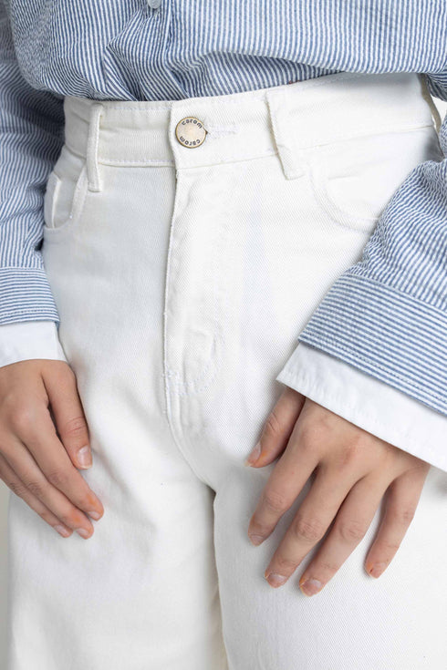 The Wide Leg White Jeans