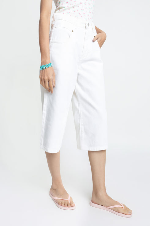 The White High-Rise Culottes
