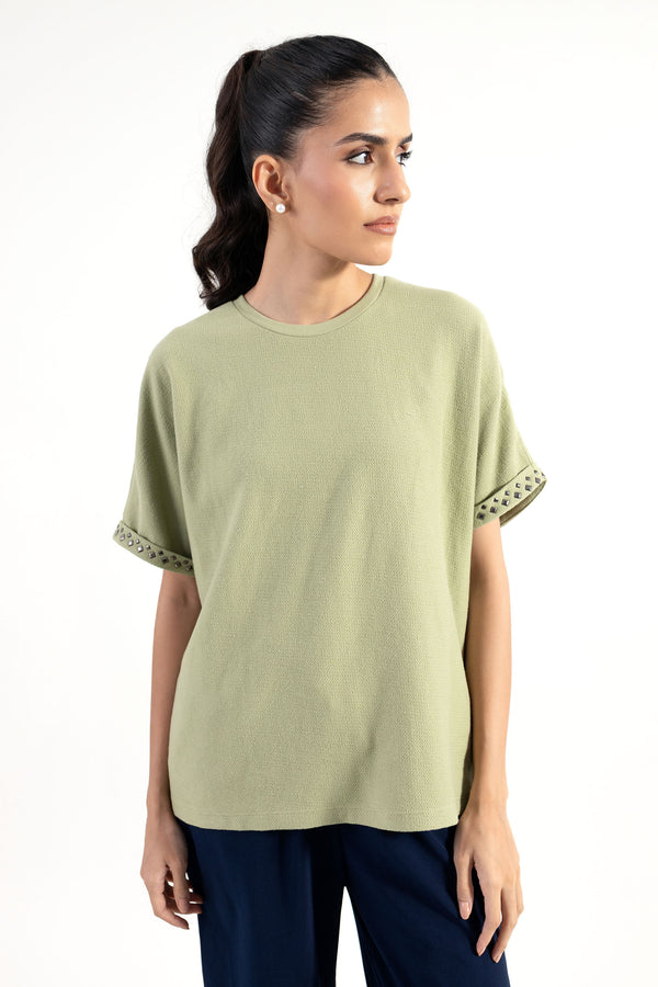 The Olive Embellished Oversized Kimono Top