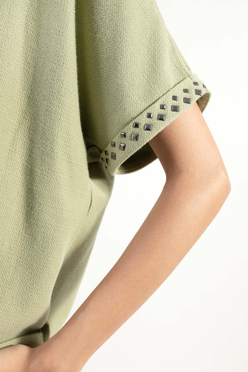 The Olive Embellished Oversized Kimono Top