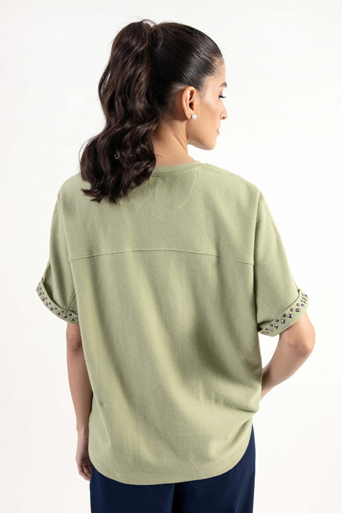The Olive Embellished Oversized Kimono Top