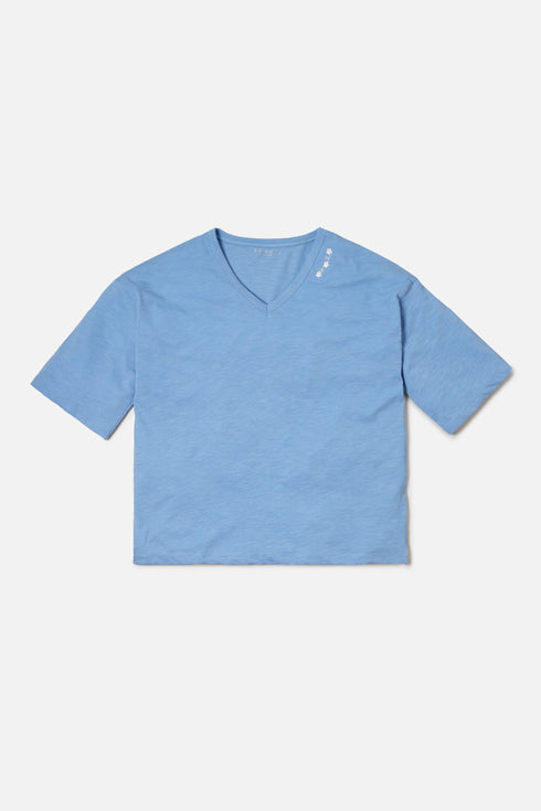 The Oversized Airy Blue Floral T-shirt