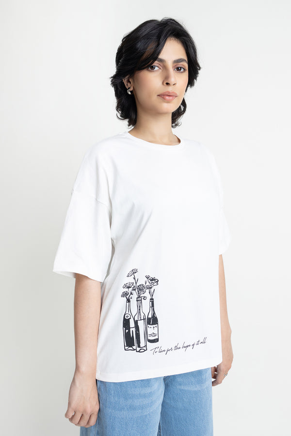 The White Oversized Graphic T-shirt