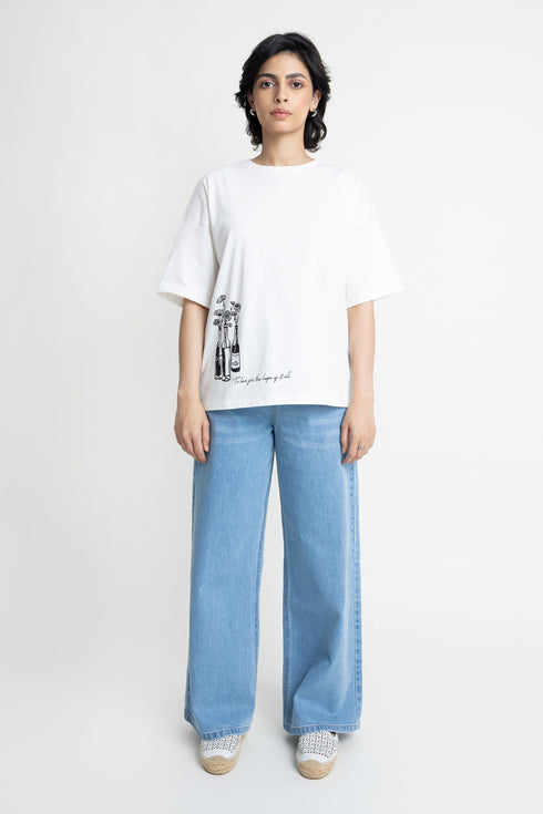 The White Oversized Graphic T-shirt