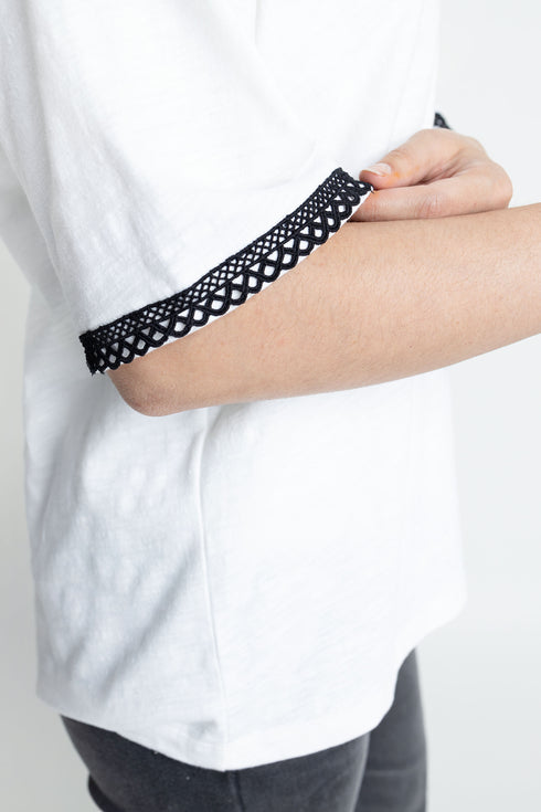 The White Oversized Lace T-Shirt