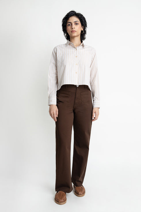 The Striped Boxy Crop Shirt