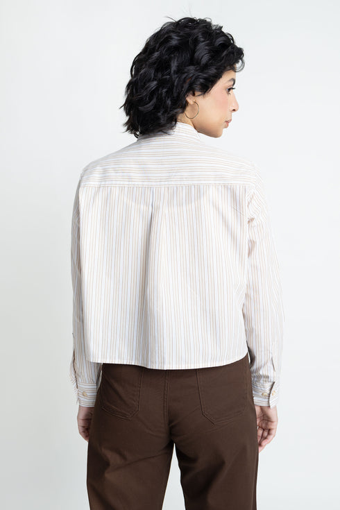 The Striped Boxy Crop Shirt