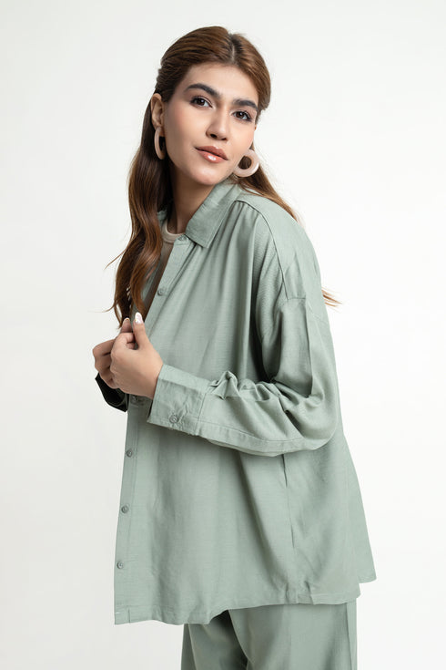 The Olive Oversized Linen Shirt