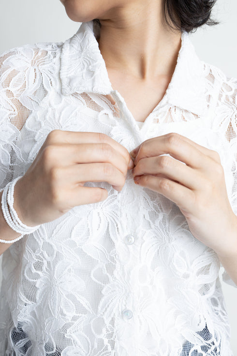 The White Lace Kimono Shirt