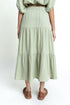 The Olive Tier Seersucker Skirt