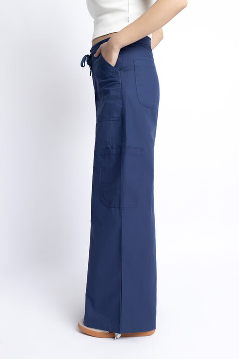 The Navy Wide Leg Cargo Pants