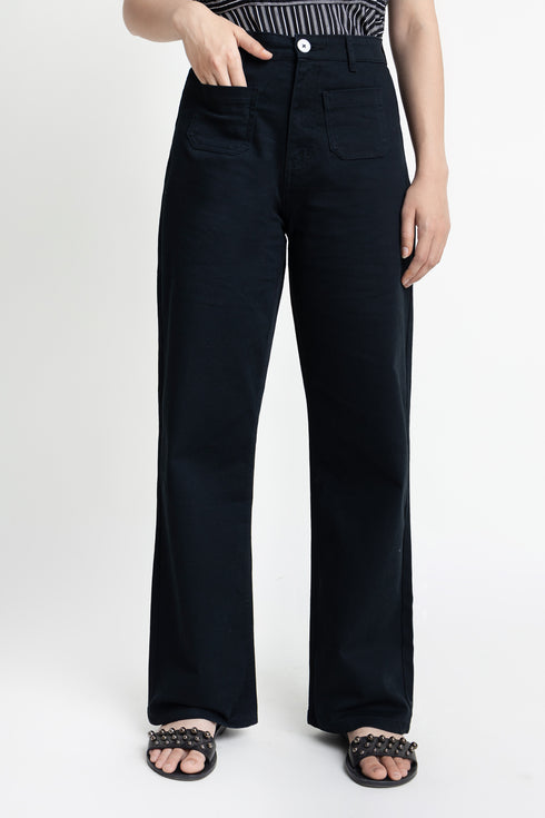 The Black Straight Fit Pants