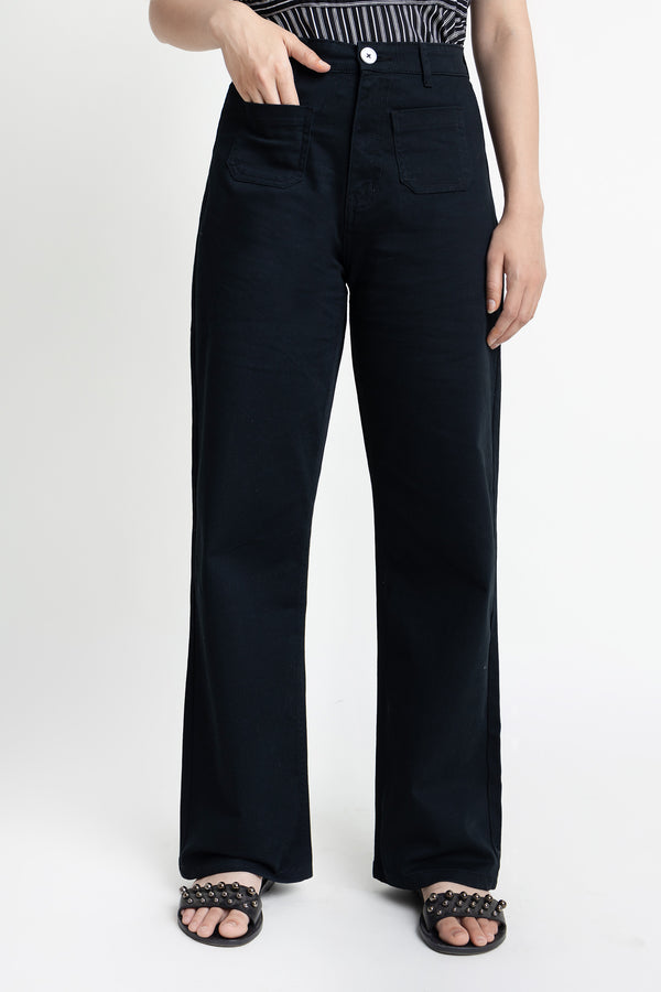 The Black Straight Fit Pants