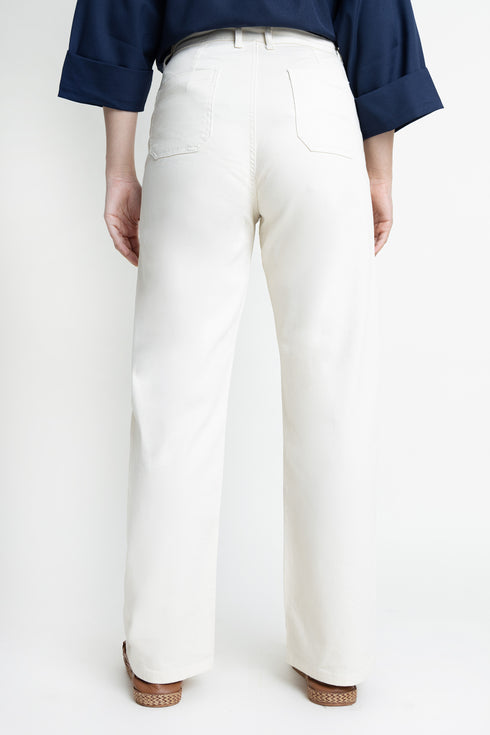 The White Straight Fit Pants