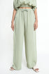 The Olive Wide Leg Seersucker Trousers