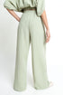 The Olive Wide Leg Seersucker Trousers
