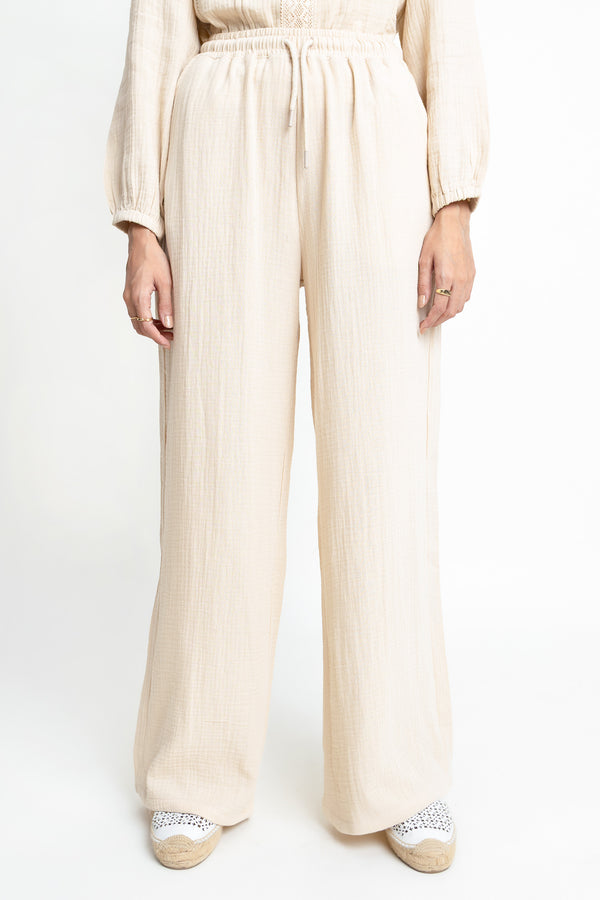 The Wide Leg Seersucker Trousers