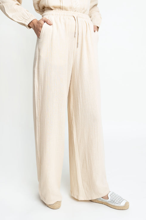The Wide Leg Seersucker Trousers