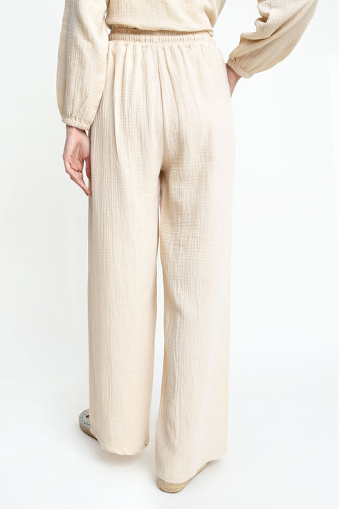 The Wide Leg Seersucker Trousers