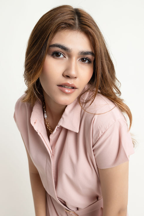The Tea Pink Shirt Dress
