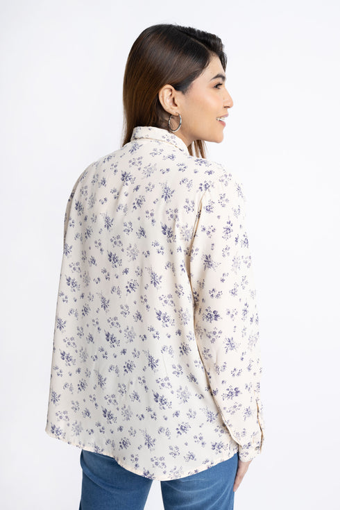 The Floral Neck Tie Blouse